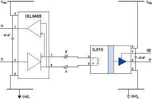 Single-Component RS-485 Receiver Using IL610