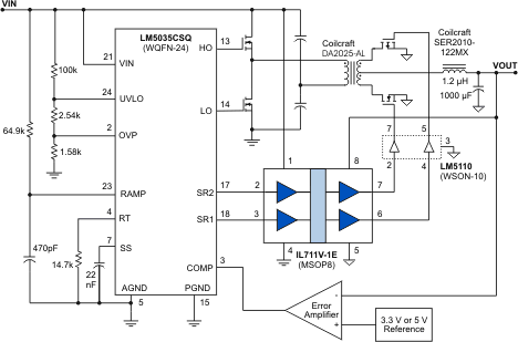 Switch-Mode Power Supply Gate Driver with an IL711 Isolator