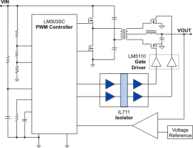 Switch-Mode Power Supply Gate Driver with an IL711 Isolator