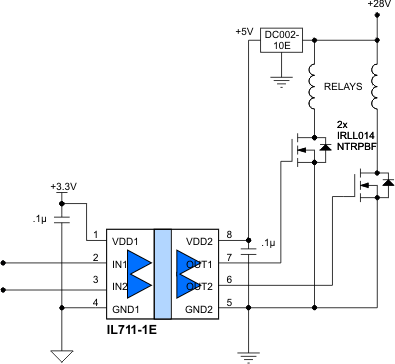 Isolated Relay Driver with an IL711 Isolator