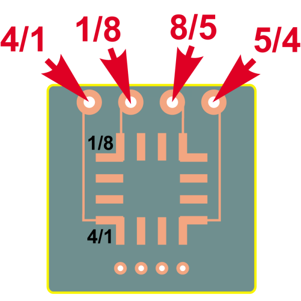 AG005-06 compact square SOIC8 connection board