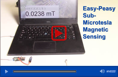 Sub-Microtesla Magnetic Sensing Demonstration