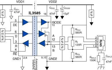 Isolated RS-485 Evaluation Board