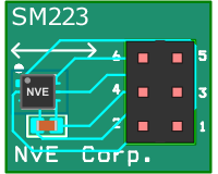 AG975-07E: SM223 1.5 mT I2C Smart TMR Magnetometer Breakout Board