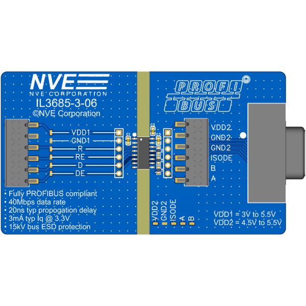IL3685-3-01: PROFIBUS Isolator Evaluation Board