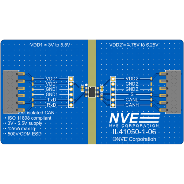 IL41050-1-01: QSOP Isolated CAN Evaluation Board