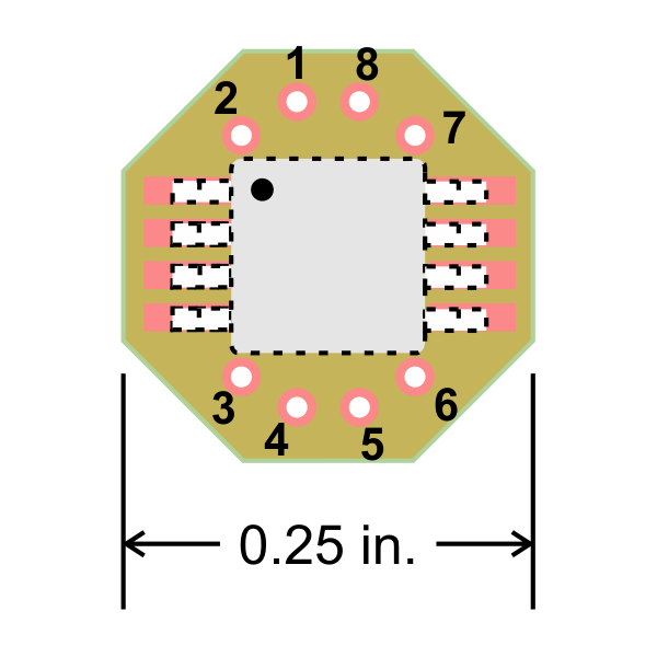 AG915-06: MSOP8 Printed Circuit Board (0.25" octagonal)