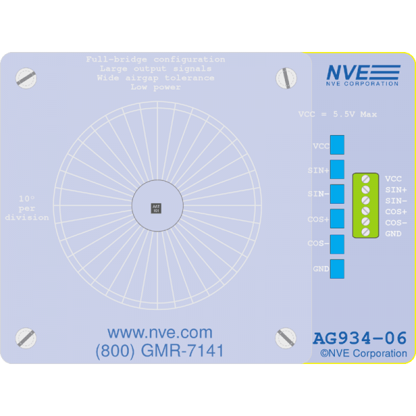 AG934-07E: AAT101 Full-Bridge Angle Sensor Evaluation Kit