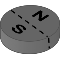 12527: 8 mm Dia. x 4 mm Thick Diametrically-Magnetized Magnet