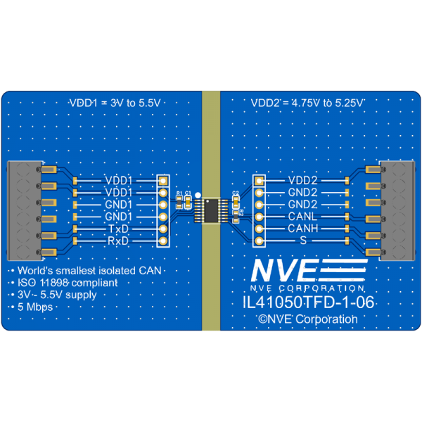 IL41050TFD-1-01: QSOP Isolated CAN FD Evaluation Board