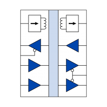 IL7614VE: 3-channel (2 transmit, 1 receive) Isolator w/3.3-3.3V DC-DC Convertor