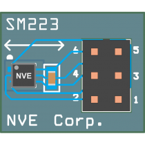 AG975-07E: SM223 1.5 mT I2C Smart TMR Magnetometer Breakout Board